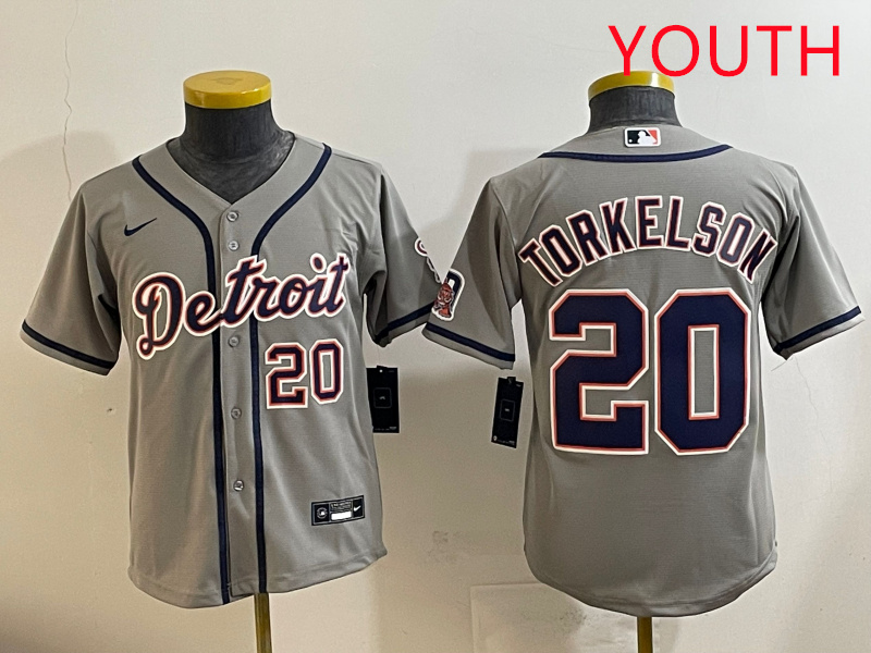 Youth 2025 Detroit Tigers 20 Torkelson grey Nike MLB jersey style 13